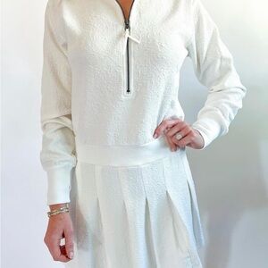 Sundays White Long Sleeve Textured Dress NWT M